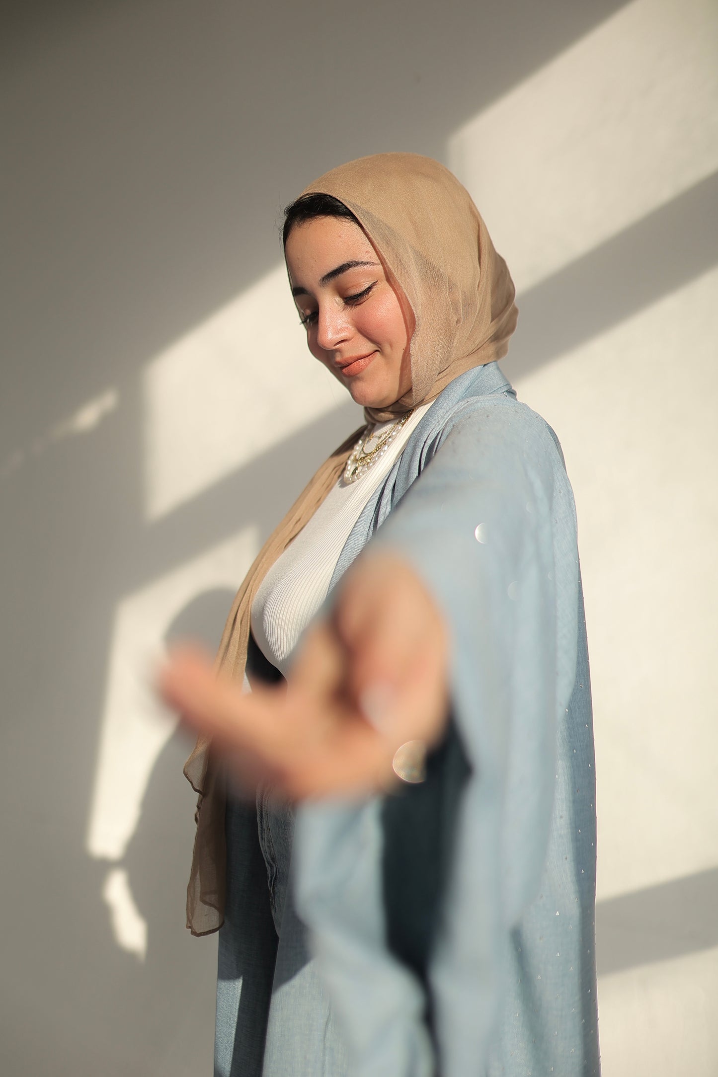 BABYBLUE RHINESTONE KAFTAN