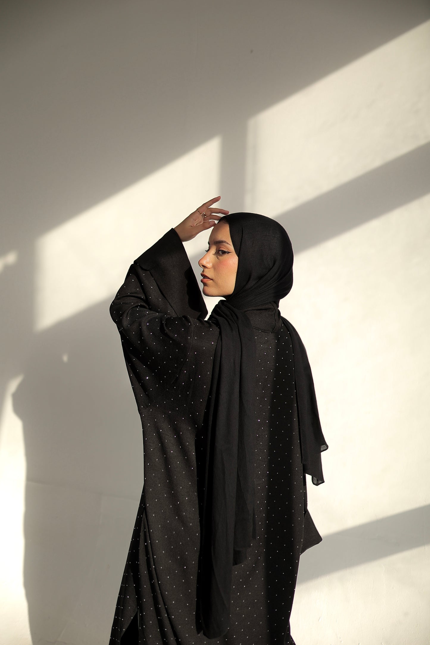 BLACK RHINESTONE KAFTAN