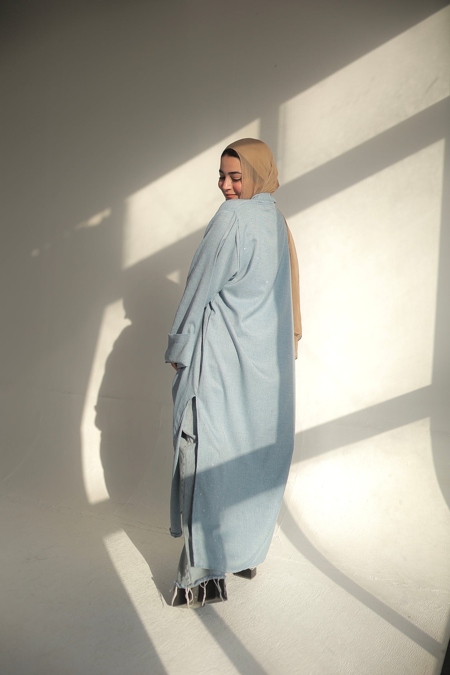 BABYBLUE RHINESTONE KAFTAN